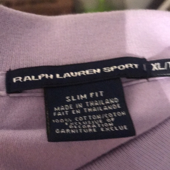 Beautiful Silky Smooth Unisex Ralph Lauren Lavender Polo w/ Green Logo XL slim - Picture 5 of 6